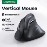 Ratón vertical inalámbrico UGREEN, con Bluetooth 5.0 y conexión de 2,4 GHz, diseño ergonómico, 4000 DPI, compatible con MacBook, tabletas, portátiles,