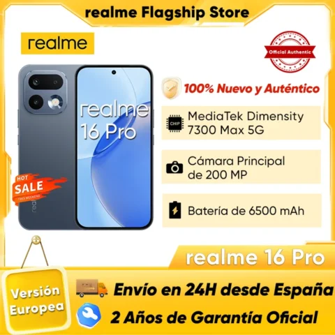 realme 16 Pro 5G Smartphone 2026 nuevo MediaTek Dimensity 7300 Max, pantalla AMOLED de 6,78 pulgadas y 144 Hz, cámara de 200 MP, batería de 6500 mAh y