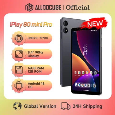 Tablet ALLDOCUBE iPlay 80 mini Pro de 8.4» con 90Hz, UNISOC T7300, 16GB (8GB+8GB Virtual) de RAM, 128GB de ROM, Android 16, 6050mAh, 4G LTE.