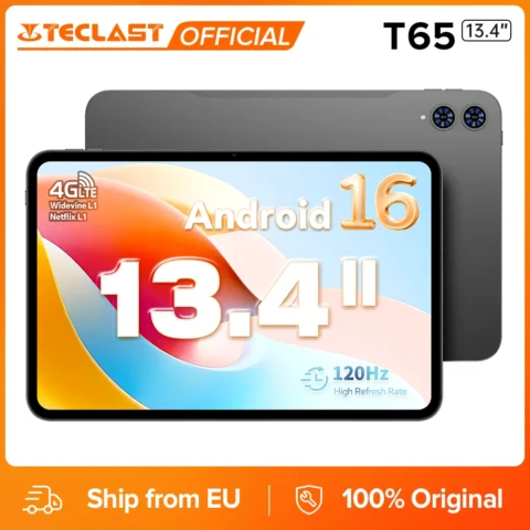 Tablet Teclast T65 de 13.4 pulgadas 2K 120Hz Android 16, PC con Unisoc T7280 Octa Core, hasta 26GB de RAM, 128GB de ROM, 8000mAh, 4G LTE