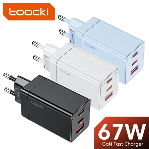Toocki 67W GaN USB C cargador de carga rápida multicolor tipo C cargador para Macook iPhone 15 14 13 12 Pro Max Samsung Xiaomi POCO