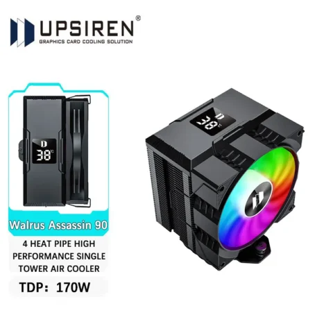 UPSIREN Walrus Assassin 90 pantalla Digital 4 Heatpipe CPU Cooler 92mm ventilador de refrigeración radiador enfriador de aire para LGA1700/1200 AM4 AM