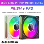 Zezzio Prism 6 PRO 120mm ventilador con cubierta de PC ARGB 12V 4PIN PWM enfriador de aire ventilador de refrigeración de CPU ventilador de chasis de